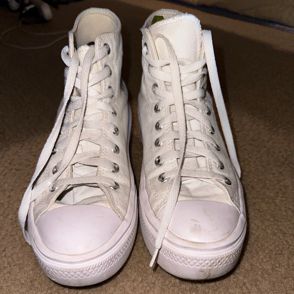 white platform converse